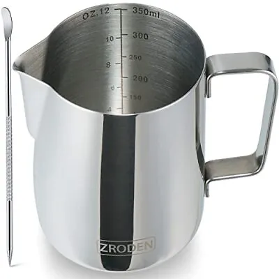 $17.58 • Buy Milk Frothing Pitcher, 12oz Espresso Steaming Pitchers Stainless Steel Milk C...