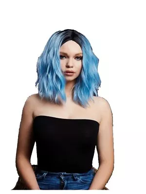 Smiffys Fever Cara Wig Two Toned Blend Baby Blue • $29.16