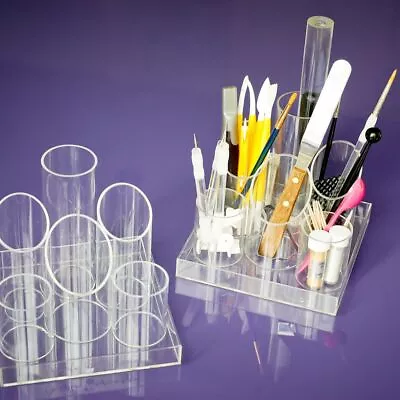 Acrylic Sugar Craft Cake Tool Caddy For Brushes Ball Tools Etc| Purple Cupcakes • £18.95