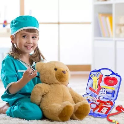 14PCS Kids Doctor Nurse Toys Medical Set Role Play Kit Hard Carry Case For 3+ UK • £7.90