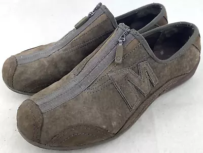 MERRELL BROWN SUEDE ARABESQUE LEATHER WOMENS Zipper Shoes J76048 US-7 Preowned • $25