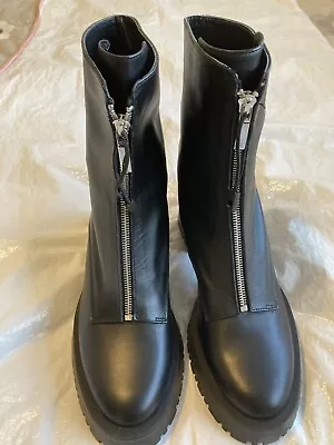 Zara Mid Calf Zip Up Boots Size 7 EU 41 Brand New • £24.99