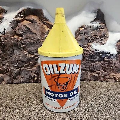 $0.01 • Buy Early 1900's Emty 1 Quart Oilzum Motor Oil Can & Filling S.A.E. 10W Worchester