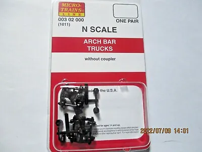 Micro-Trains # 00302000 (1011) Arch Bar Trucks Without Couplers. 1 Pair. N-Scale • $6.10