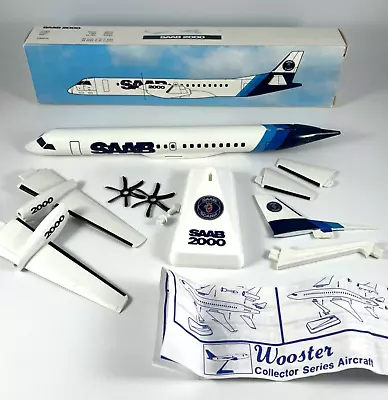 Vintage Wooster Plastic Saab 2000 Model Airplane Kit W Box Snap Fit #209 • $34