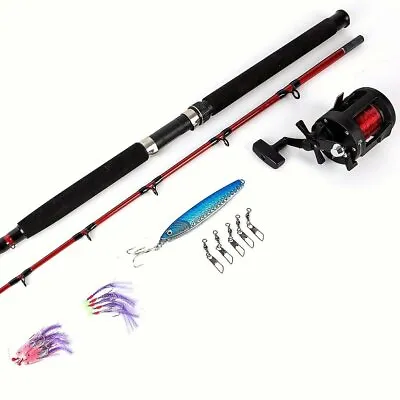 Matt Hayes Boat Fishing Kit Set Rod Multiplier Reel Rigs Pirk Line Fitted 998002 • £39.12