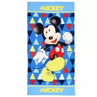 Mickey Mouse Beach Towel 140 X 70 Bath Towel Microfibre Triangles • £10.99