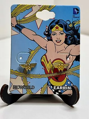 Wonder Woman Enamel Filled Yellow Logo Stud Earrings - DC Comics - NEW • $3.99