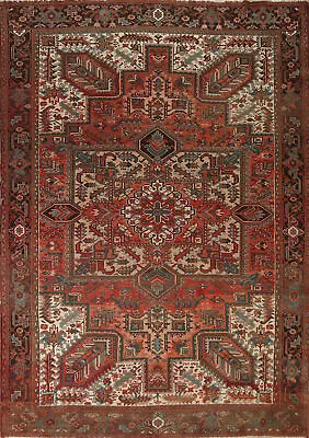 Vintage Vegetable Dye Heriz Area Rug 10x13 Hand-knotted Living Room Carpet • $3491