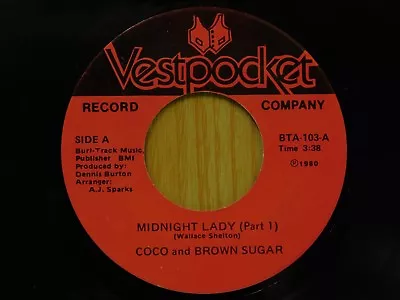 Coco And Brown Sugar 45 Midnight Lady Pt I Bw Pt II On Vestpocket  • $6