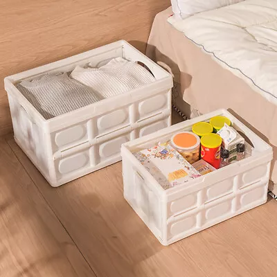 Storage Box Picnic Folding Basket Crate Car Trunk Boxes Camping Hamper Organizer • £12.95