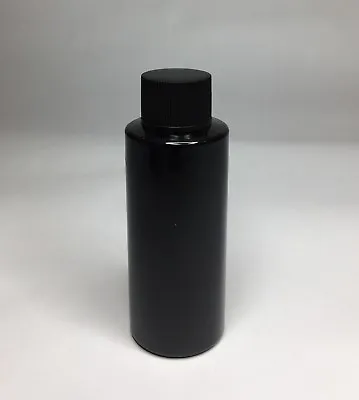 50ml PET Plastic Black Cylindrical Bottle + Black Ribbed Screw On Cap ANY AMOUNT • £4.10