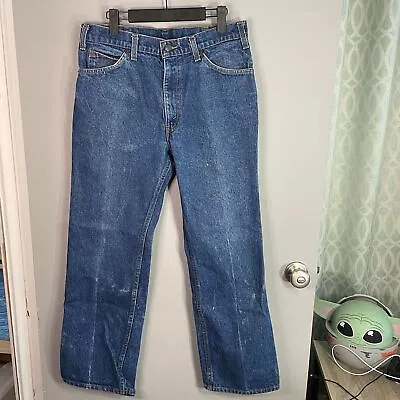Vintage Levi Mens 34 X 30 Leather Tab Blue Denim Jeans **READ** • $39.99