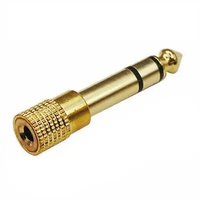 £2.95 • Buy Headphone Adapter Small To Big 3.5mm To 6.35mm 1/4 Inch Jack Audio Adaptor Gold