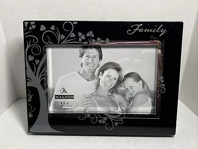 Malden International Designs FAMILY Picture/Photo Frame 4x6 -Black W/Silver Tree • $8.99