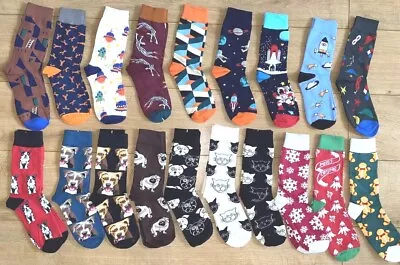 Mens Cotton Socks Funny Christmas Animal Dog Dress Socks For Gifts • $6.25