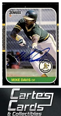 Mike Davis 1987 Donruss #133  Oakland Athletics TTM/IP Signed Autographed • $2.95