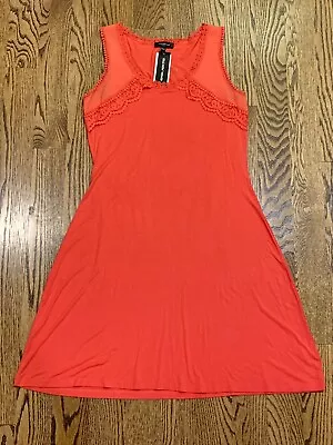 NEW Spense Sleeveless Tank Dress Coral Crush Lace Size Large Orig $68 STRETCH • $15