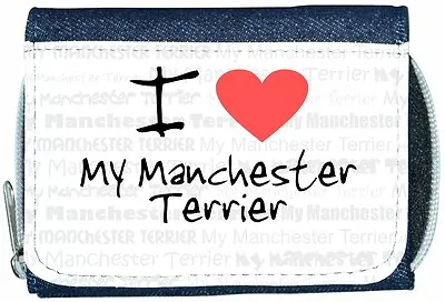 I Love Heart My Manchester Terrier Denim Wallet • £14.99