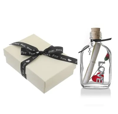 £9.99 • Buy Romantic Personalised Message In A Bottle Gift For Him Her | Gift Boxed