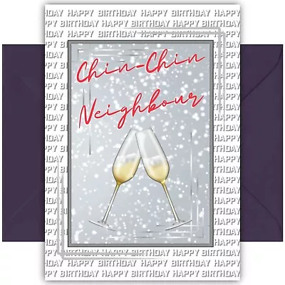 Chin-Chin Neighbour Greeting Card | Neighbour Birthday Card • £3.69