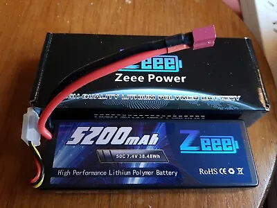 Zeee 5200mAh 50C EC5 7.4V 2S Lipo Battery Hard Case • $19.99