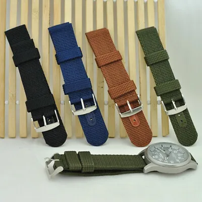 18/20/22/24mm Nylon Canvas Wrist Watch Band Buckle Wristwatch Strap DIY Repair • $3.72