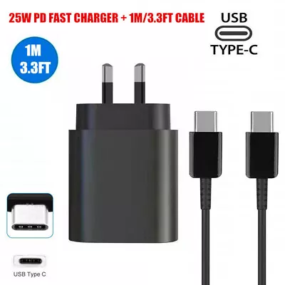 25W Fast Charging Travel Adapter For Samsung Galaxy S24 S23+ Ultra Charger Cable • $9.95