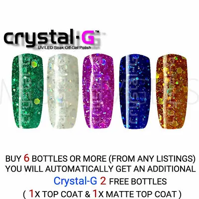Crystal-G Nails London DIAMOND GLITTERS UV/LED Soak Off Varnish Gel Nail Polish  • £3.40