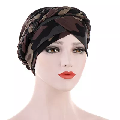 Women's Hair Braid Loss Hat Wrap Cancer Chemo Cap Muslim Head Scarf Turban💕 • £6.71