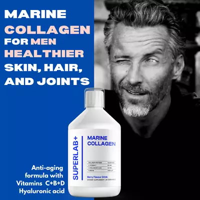 £24.99 • Buy Liquid Collagen For Men. Strong Marine Collagen Peptides With 12 Vital Vitamins
