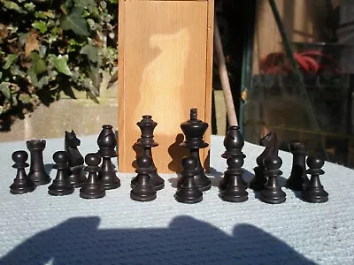 Nice Vintage Staunton Boxwood Chess Men Pieces Set 75mm Tall • £15