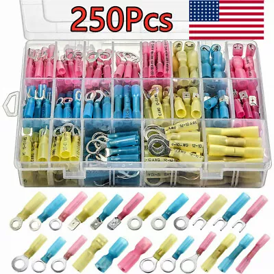 250PCS Heat Shrink Wire Connectors Electrical Crimp Marine Automotive Terminals • $18.71