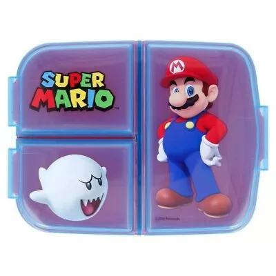 £12 • Buy Super Mario Kids Character 3 Compartment Sandwich Lunch Box Licenced Item