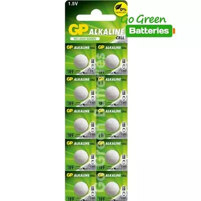 10x GP LR54 189 1.5 Volt Alkaline Battery 189 V10GA L1131 LR1130 A120 AG10 • £3.39