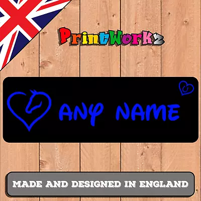 Personalised Horse Stable Yard Door Sign Nameplate Black And Blue • £9.95