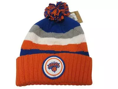 New York Knicks Mens OSFA Mitchell & Ness Hi Five Cuffed Knit Pom Beanie $25 • $10.91