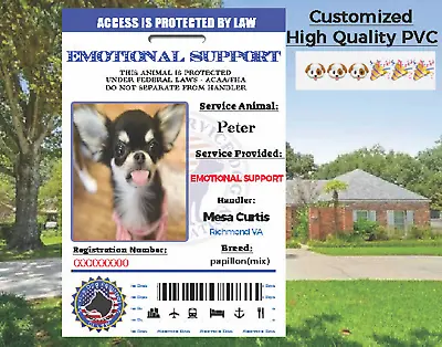 $10.99 • Buy Customized Service Dog Cat Animal ID Card ESA  Your Own QR Code Durable PVC 2022