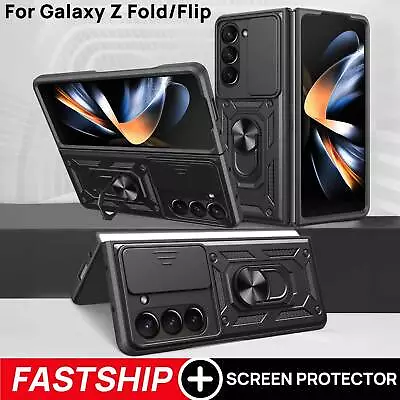 $8.99 • Buy For Samsung Galaxy Z Flip Fold 5 4 5G Case Shockproof Rugged Ring Holder Cover