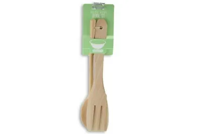 £3.95 • Buy Set Of 3 Piece Beech Wooden Kitchen Cooking Utensil Set Spoon/fork/spatula 1685