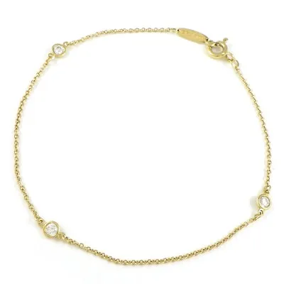 Tiffany & Co. Bracelet By The Yard 60082515 Elsa Peretti 3 Point Diamond 750YG • $627