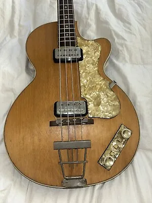 1965 Hofner 500/2 Club BASS GUITAR VINTAGE SUNBURST & HARD CASE • $3200