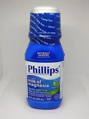 Phillips Milk Of Magnesia Fresh Mint Flavor 12floz. EXP: 05/2025 • $10