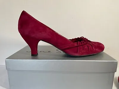 Jane Shilton Red Suede Shoes Size 41 5cm Heel. • £28