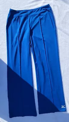 Mizuno Warm Up Pants Womens L Blue Full Length Wide-Leg Volleyball Drylite • $11.99