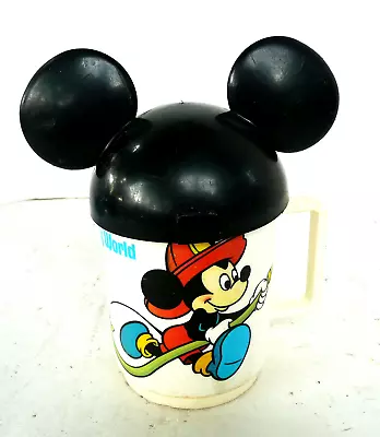 Vintage Walt Disney World Productions Deka Mickey Mouse Goofy Cup W/ Ears Lid • $6.95