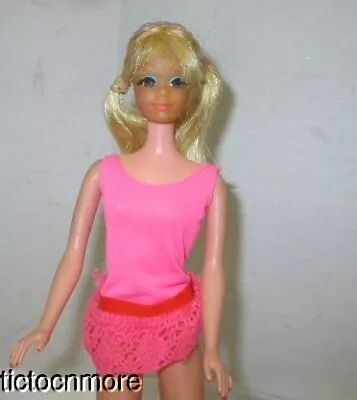 Vintage Mod Barbie Friend Pj Doll #1118 Blonde Tnt Glasses Pink Suit & Stand • $19.99