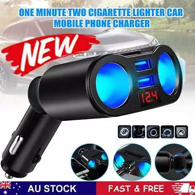 Car Charger Dual USB Cigarette Lighter Adapter 2 Socket Splitter Multi Power AL • $10.56