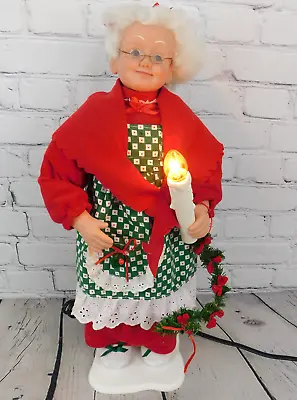 Liberty Bell 19  Mrs. Santa Claus Christmas Animated Figure  W/ Light Up Candle • $69.95