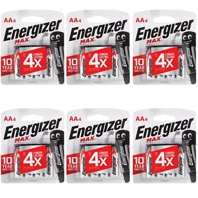 24 X Energizer AA Max E91 Alkaline Batteries (6 X 4 Packs) • $20.99